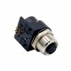 M12 8 Pin Female Sensor Connector A Code Right Angled PCB Mount Socket 360° Full Shielding