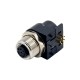 M12 8 Pin Female Sensor Connector A Code Right Angled PCB Mount Socket 360° Full Shielding