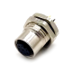 M12 8 Pin Sensor Connector Female Panel Mount PG9 Fixing Thread A Code Waterproof 10Pcs