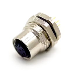 M12 8 Pin Sensor Connector Female Panel Mount PG9 Fixing Thread A Code Waterproof 10Pcs