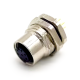 M12 8 Pin Sensor Connector Female Panel Mount PG9 Fixing Thread A Code Waterproof 10Pcs
