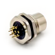 M12 8 Pin Sensor Connector Female Panel Mount PG9 Fixing Thread A Code Waterproof 10Pcs