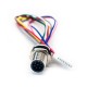 M12 8Pin Male Panel Mount Connector A Code With Terminal Wires 30CM AWG24 for the Signal and DC Power Transmition Shield