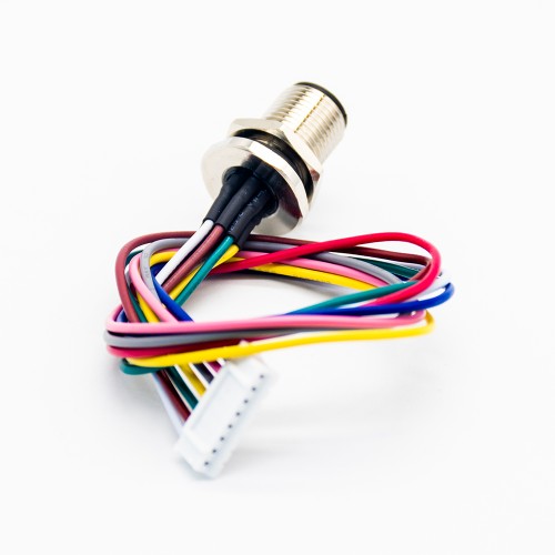 M12 8Pin Male Panel Mount Connector A Code With Terminal Wires 30CM AWG24 for the Signal and DC Power Transmition Shield