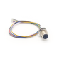 M12 8Pin Male Panel Mount Connector A Code With Terminal Wires 30CM AWG24 for the Signal and DC Power Transmition Shield