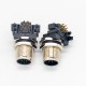M12 90 Degree Connector 12 Pin Male Sensor Socket Through Hole Thread Waterproof