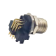 M12 90 Degree Connector 12 Pin Male Sensor Socket Through Hole Thread Waterproof