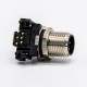 M12 90 Degree Connector 8 Pin Male Sensor Socket Through Hole Thread Waterproof