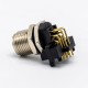 M12 90 Degree Connector 8 Pin Male Sensor Socket Through Hole Thread Waterproof