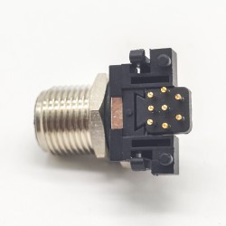 M12 90 Degree Connector 8 Pin Male Sensor Socket Through Hole Thread Waterproof