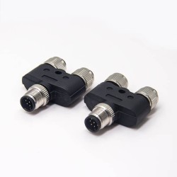 M12 Adapter Y Type Male to Female 8 Pin A Coded Shiled Waterproof