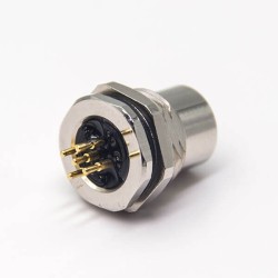 M12 Blukhead Connector Female Socket 5 Pin A Code for PCB Mount Waterproof M16X1.5