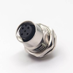 M12 Blukhead Connector Female Socket 5 Pin A Code for PCB Mount Waterproof M16X1.5