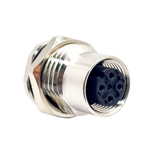 M12 Blukhead Connector Female Socket 5 Pin A Code for PCB Mount Waterproof M16X1.5