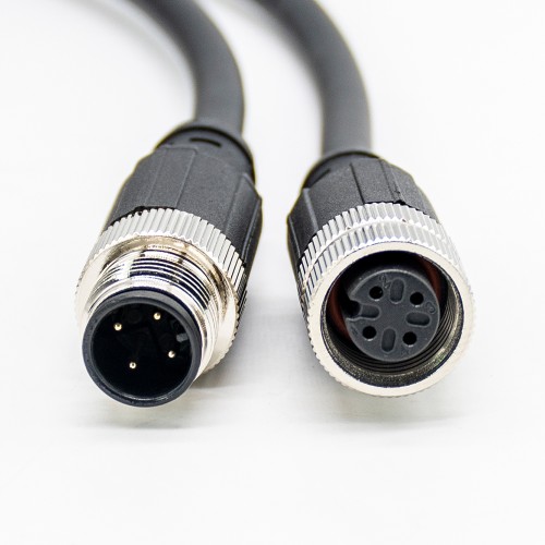 M12 Cables 4Pin Sensor Connector A Code Male To Female Waterproof Cable 3M AWG22
