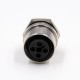 M12 Circular Connectors 4Pin T-Coding Female Straight Rear Bulkhead Panel Receptacles Cable Waterproof Solder Type Shiled