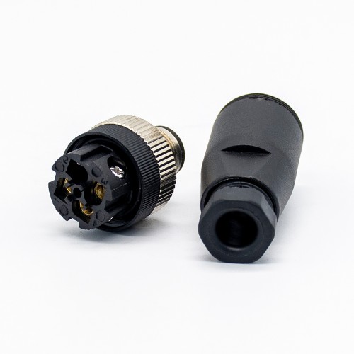 M12 Circular Waterproof Aviation Plug 3Pin Male A-Code Field Installable Screw Termination Waterproof