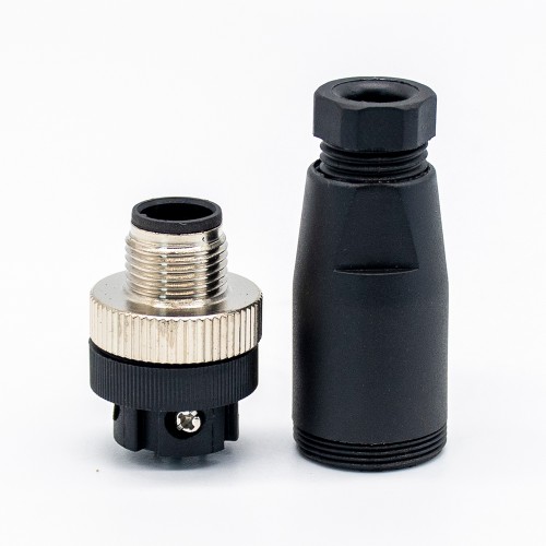 M12 Circular Waterproof Aviation Plug 3Pin Male A-Code Field Installable Screw Termination Waterproof