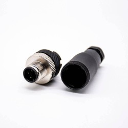M12 Circular Waterproof Aviation Plug 3Pin Male A-Code Field Installable Screw Termination Waterproof