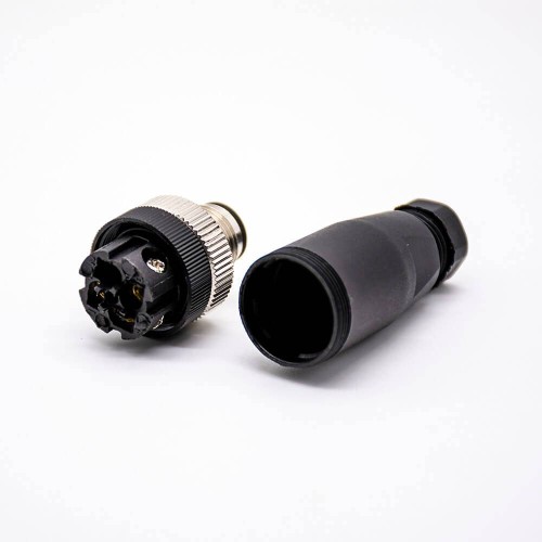 M12 Circular Waterproof Aviation Plug 3Pin Male A-Code Field Installable Screw Termination Waterproof