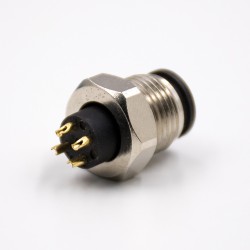 M12 Connector 4 Pin A Coded Field Wireable Connector Male Straight For Cable Solder Type No Unshield Waterproof