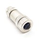 m12 Connector 4 pin Female Straight D Code metal Connector Screw-joint shielded