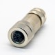 m12 Connector 4 pin Female Straight D Code metal Connector Screw-joint shielded
