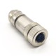 m12 Connector 4 pin Female Straight D Code metal Connector Screw-joint shielded