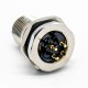 M12 Connector 4 Pin Male Straight A Code Front Panel Mount M16 Thread PCB Solder Type