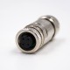 M12 Connector 4Pin Field Wireable Connector D Coded Female Straight For Cable Screw-joint Shield