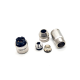 M12 Connector 4Pin Field Wireable Connector D Coded Female Straight For Cable Screw-joint Shield