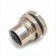 m12 connector 5 pin D code female straight front mount solder type connector m12 connector 5 pin D code female straight front mount solder type connector