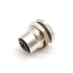 m12 connector 5 pin D code female straight front mount solder type connector m12 connector 5 pin D code female straight front mount solder type connector