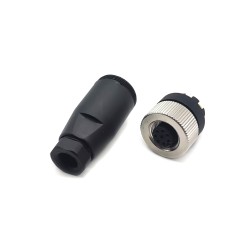 M12 Connector 8 Pin Female A Code Unshiled Circular Sensor Straight Field Wireable Connector Waterproof