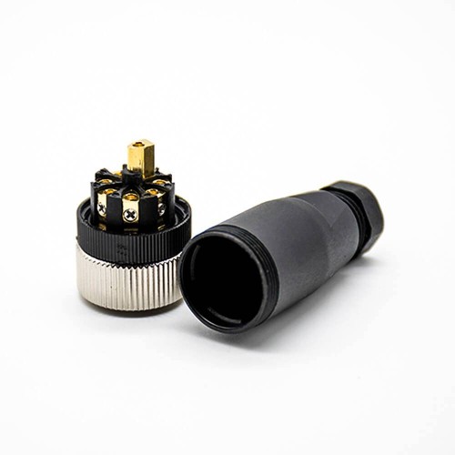 M12 Connector 8 Pin Female A Code Unshiled Circular Sensor Straight Field Wireable Connector Waterproof