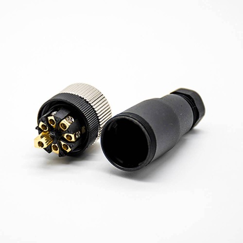 M12 Connector 8 Pin Female A Code Unshiled Circular Sensor Straight Field Wireable Connector Waterproof