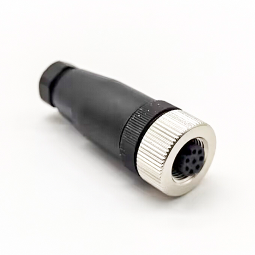 M12 Connector 8 Pin Female A Code Unshiled Circular Sensor Straight Field Wireable Connector Waterproof