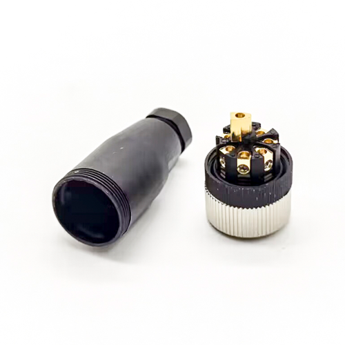 M12 Connector 8 Pin Female A Code Unshiled Circular Sensor Straight Field Wireable Connector Waterproof