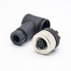 m12 Connector 8 pin Female Screw-joint Connector 90 Degree Non-Shield