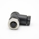 m12 Connector 8 pin Female Screw-joint Connector 90 Degree Non-Shield