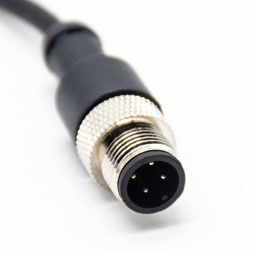 M12 Connector Cable 4Pin A Code Male Straight Connector To M8 3Pin Female Socket Electrical Cable 2M AWG22