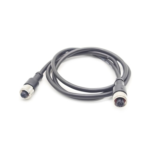 M12 Connector Cable 4Pin A Code Male Straight Connector To M8 3Pin Female Socket Electrical Cable 2M AWG22