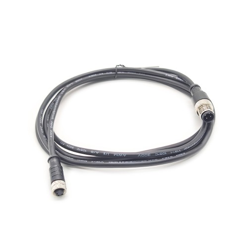 M12 Connector Cable 4Pin A Code Male Straight Connector To M8 3Pin Female Socket Electrical Cable 2M AWG22