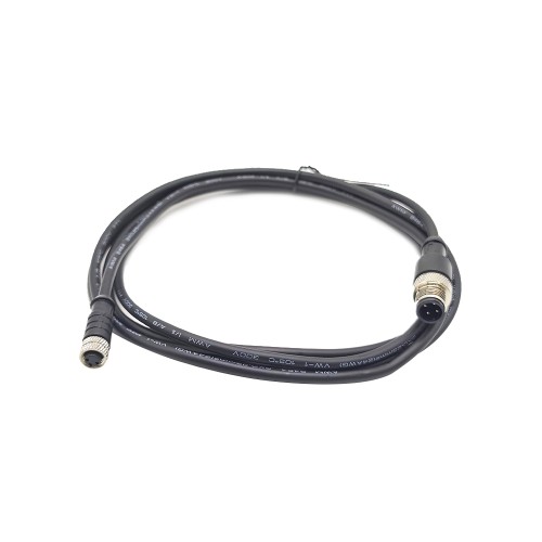 M12 Connector Cable 4Pin A Code Male Straight Connector To M8 3Pin Female Socket Electrical Cable 2M AWG22