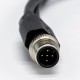 M12 Connector Cable 5 Pin Male To Dual Female A Code Y-Type Cable 50Cm AWG22