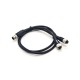 M12 Connector Cable 5 Pin Male To Dual Female A Code Y-Type Cable 50Cm AWG22