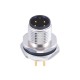M12 Connector Male 4Pin Back Mount waterproof Solder Type PCB Straight A Code