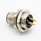 M12 Connector Male 4Pin Back Mount waterproof Solder Type PCB Straight A Code