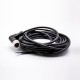M12 Female Connector 3 Pin Wiring A-Coding Right Angle Connector Molded Black Cable 5M AWG22