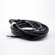M12 Female Connector 3 Pin Wiring A-Coding Right Angle Connector Molded Black Cable 5M AWG22